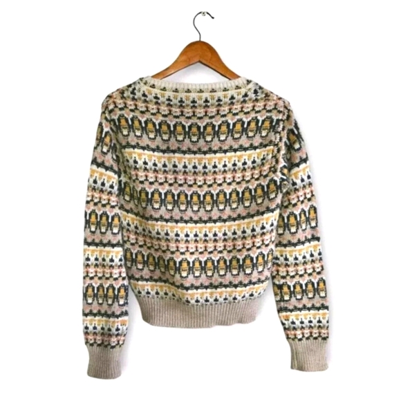 Vanessa Bruno Ventura Sweater Womens Small Tan Geometric Alpaca Wool Ita… - Picture 6 of 9